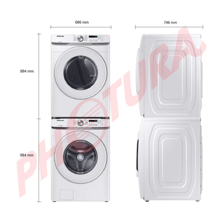 Samsung Combo Lavadora Automática Digital Inverter y Secadora Eléctrica de Carga Frontal | VRT Plus | 20kg | Blanco