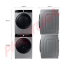 Samsung Combo Lavadora Automática Digital Inverter y Secadora a Gas de Carga Frontal | MultiControl | AI Control | VRT Plus | 22kg | Gris