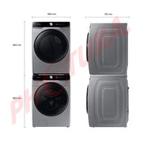 Samsung Combo Lavadora Automática Digital Inverter y Secadora Eléctrica de Carga Frontal | MultiControl | AI Control | VRT Plus | 22kg | Gris