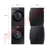 Samsung Combo Lavadora Automática Digital Inverter de 26kg y Secadora a Gas de Carga Frontal de 24kg | VRT Plus | Negro