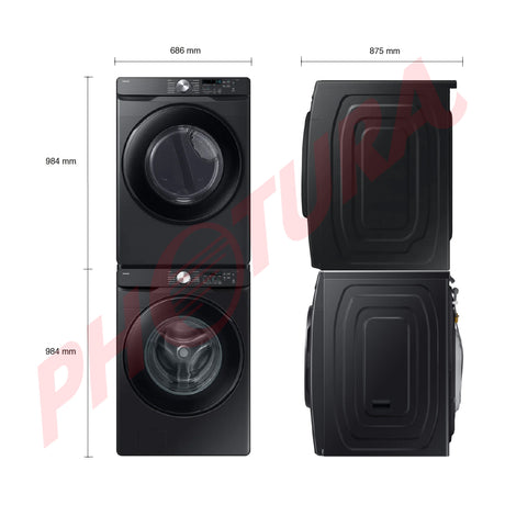 Samsung Combo Lavadora Automática Digital Inverter de 26kg y Secadora a Gas de Carga Frontal de 24kg | VRT Plus | Negro