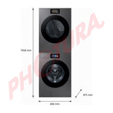 Samsung BESPOKE AI Combo Lavadora Automática Digital Inverter de 26kg y Secadora a Gas de Carga Frontal de 24kg | AI Opti Wash | AI OptiDry Plus | AI Home | Gris