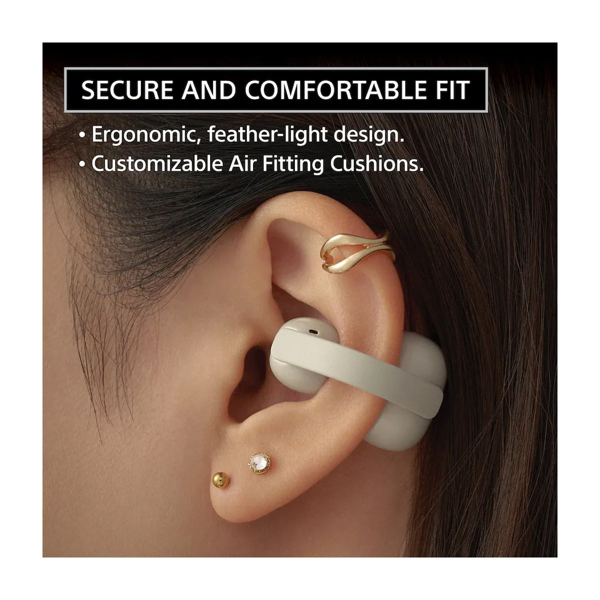 Sony WF-LC900 LinkBuds Clip True Wireless Audífonos Inalámbricos Bluetooth | Beige
