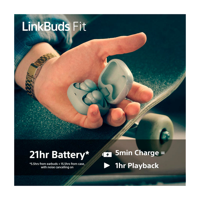 Sony WF-LS910N LinkBuds Fit True Wireless Audífonos Inalámbricos Bluetooth | Noise Cancelling | Verde