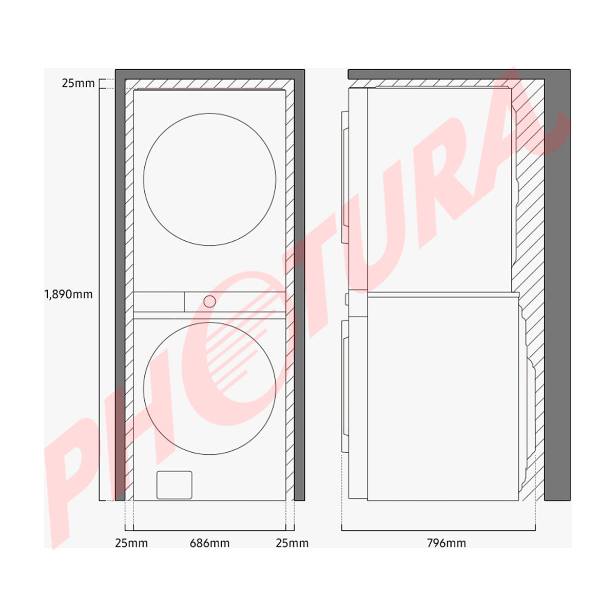 Samsung BESPOKE Centro de Lavado a gas Digital Inverter de Carga Frontal | AI OptiWash | AI Optimal Dry | VRT Plus | 22kg | Brushed Black