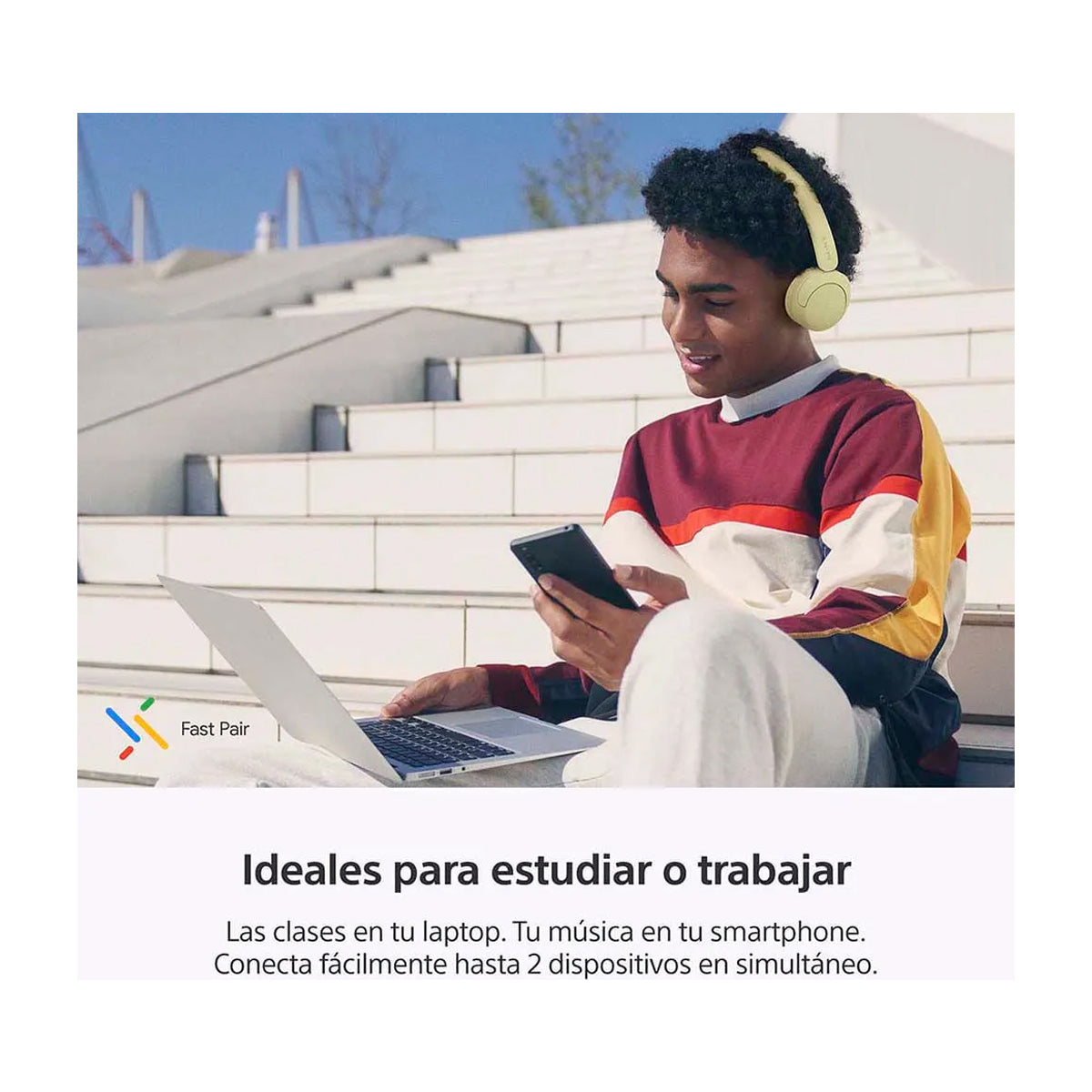 Sony WH-CH520 Audífonos Inalámbricos Bluetooth On-Ear | Amarillo