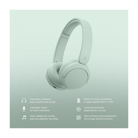 Sony WH-CH530 Audífonos Inalámbricos Bluetooth On-Ear | Verde