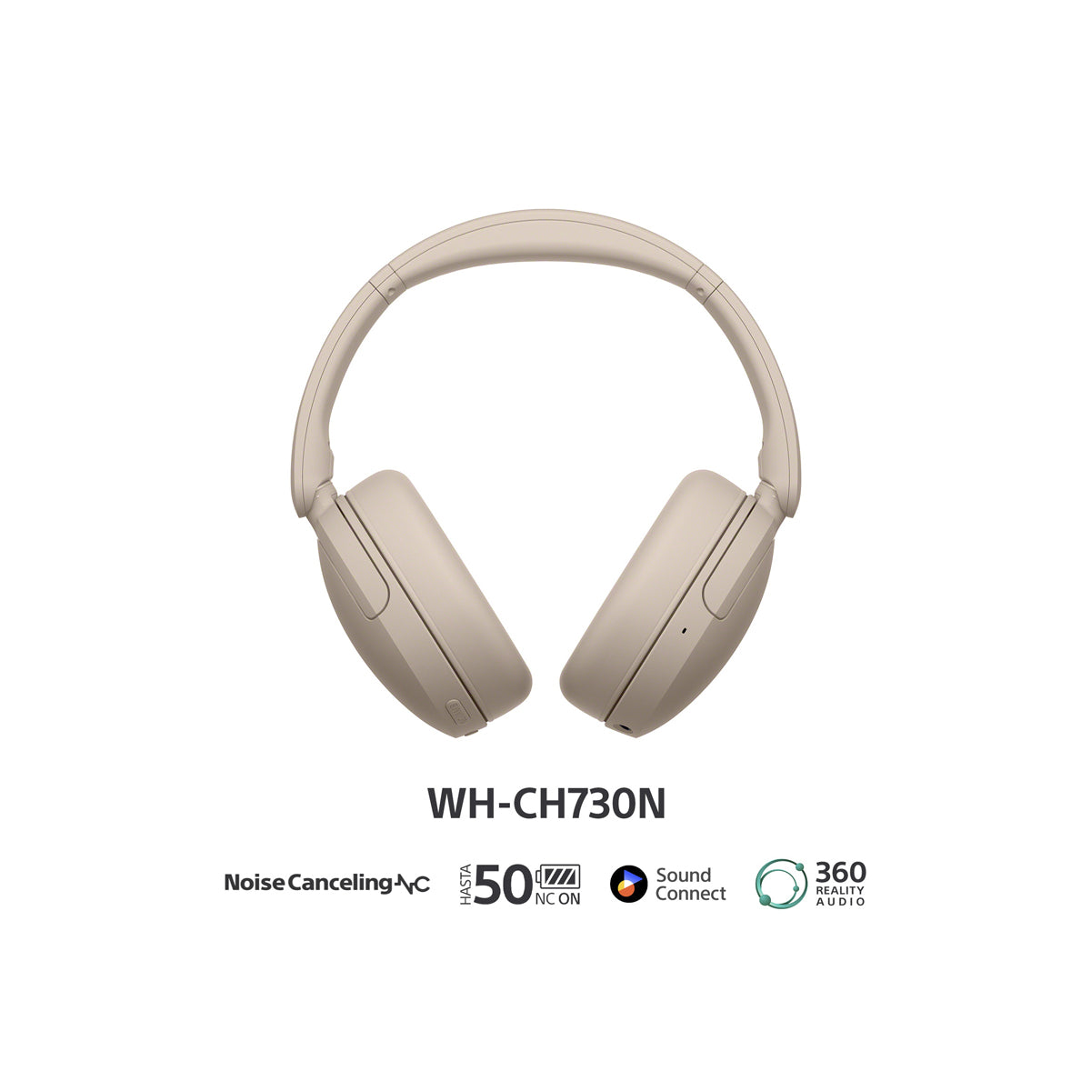 Sony WH-CH730N Audífonos Inalámbricos Bluetooth Over-Ear | Noise Cancelling | Beige