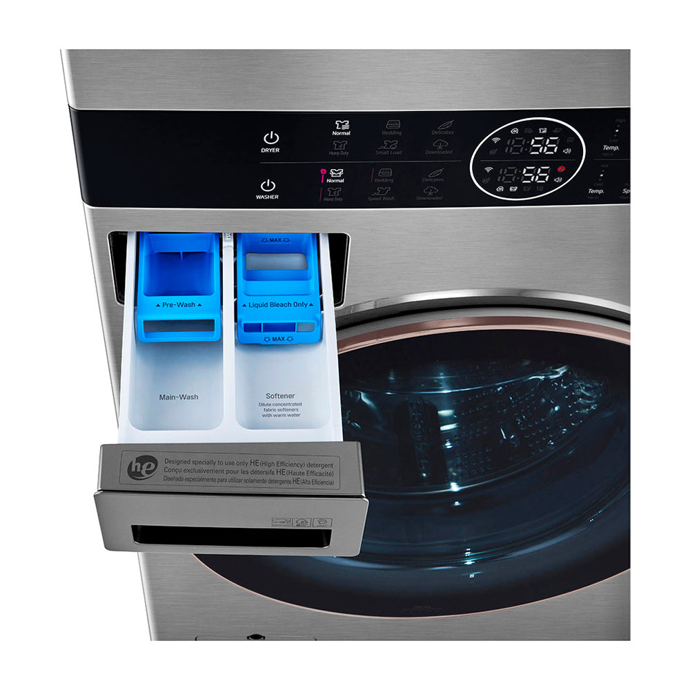 LG WashTower Torre de Lavado Eléctrico Inverter Direct Drive de Carga Frontal | AI DD | AI Sensor Dry | AI ThinQ | 22kg | Plateado