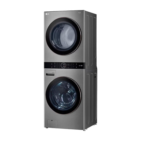 LG WashTower Torre de Lavado a Gas Inverter Direct Drive de Carga Frontal | AI DD | AI Sensor Dry | AI ThinQ | 22kg | Plateado