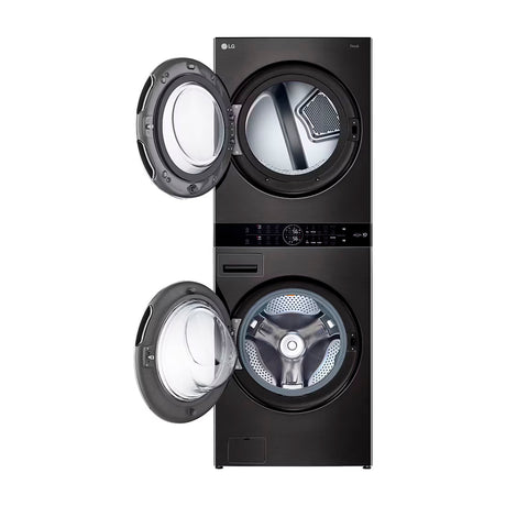 LG WashTower Torre de Lavado de 25kg y 22kg Secado a Gas Inverter Direct Drive de Carga Frontal | AI DD | AI Sensor Dry | AI ThinQ | Negro