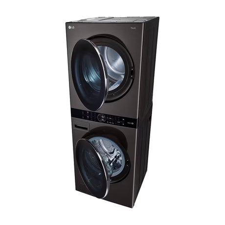 LG WashTower Torre de Lavado de 25kg y 22kg Secado a Gas Inverter Direct Drive de Carga Frontal | AI DD | AI Sensor Dry | AI ThinQ | Negro