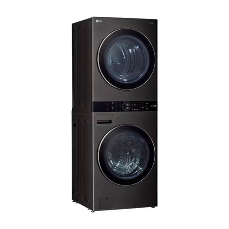 LG WashTower Torre de Lavado de 25kg y 22kg Secado a Gas Inverter Direct Drive de Carga Frontal | AI DD | AI Sensor Dry | AI ThinQ | Negro
