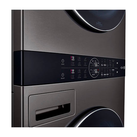 LG WashTower Torre de Lavado de 25kg y 22kg Secado a Gas Inverter Direct Drive de Carga Frontal | AI DD | AI Sensor Dry | AI ThinQ | Negro