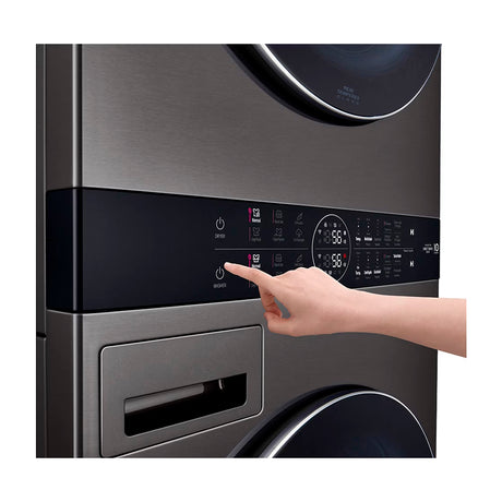 LG WashTower Torre de Lavado de 25kg y 22kg Secado a Gas Inverter Direct Drive de Carga Frontal | AI DD | AI Sensor Dry | AI ThinQ | Negro