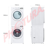 LG Combo Lavadora Automatica Inverter Direct Drive y Secadora Eléctrica de Carga Frontal | 6 Motion DD | 20kg | Blanco