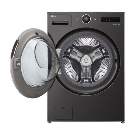 LG Combo Lavadora Automatica Inverter Direct Drive de 23kg y Secadora a Gas de Carga Frontal de 22kg | AI DD | ThinQ | 6 Motion DD | Turbo Wash | Negro