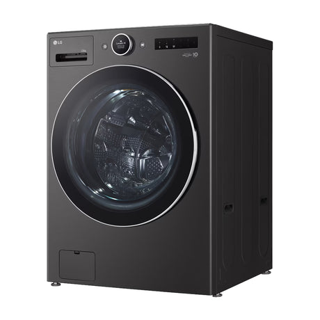 LG Combo Lavadora Automatica Inverter Direct Drive de 23kg y Secadora a Gas de Carga Frontal de 22kg | AI DD | ThinQ | 6 Motion DD | Turbo Wash | Negro