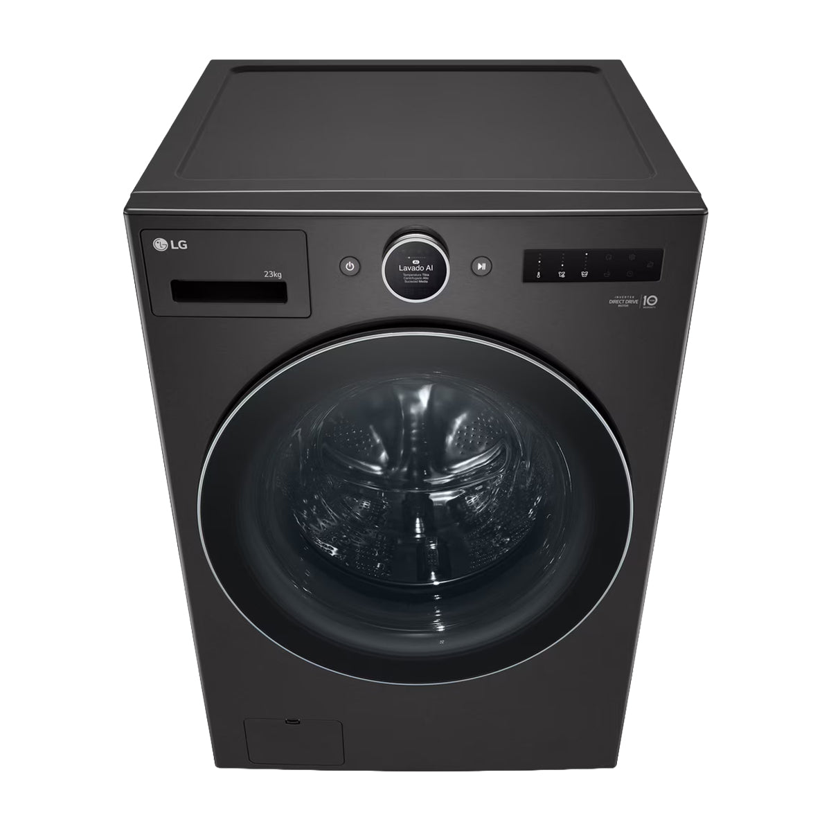 LG Combo Lavadora Automatica Inverter Direct Drive de 23kg y Secadora a Gas de Carga Frontal de 22kg | AI DD | ThinQ | 6 Motion DD | Turbo Wash | Negro