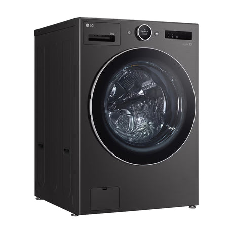 LG Combo Lavadora Automatica Inverter Direct Drive de 23kg y Secadora a Gas de Carga Frontal de 22kg | AI DD | ThinQ | 6 Motion DD | Turbo Wash | Negro