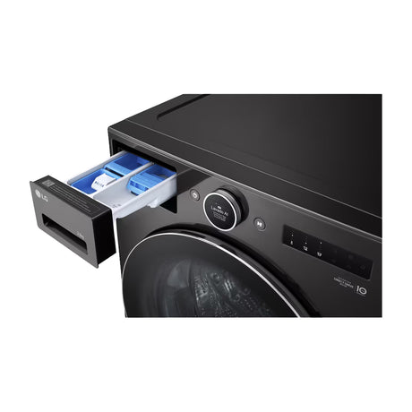 LG Combo Lavadora Automatica Inverter Direct Drive de 23kg y Secadora a Gas de Carga Frontal de 22kg | AI DD | ThinQ | 6 Motion DD | Turbo Wash | Negro