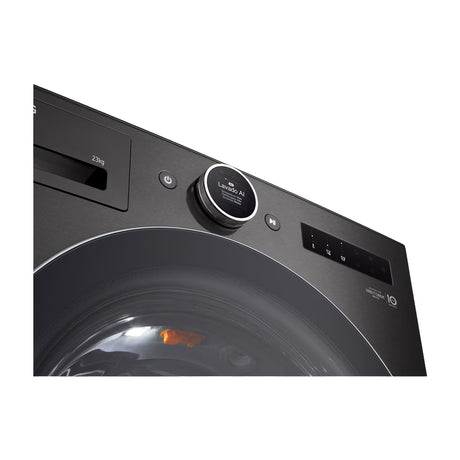 LG Combo Lavadora Automatica Inverter Direct Drive de 23kg y Secadora a Gas de Carga Frontal de 22kg | AI DD | ThinQ | 6 Motion DD | Turbo Wash | Negro
