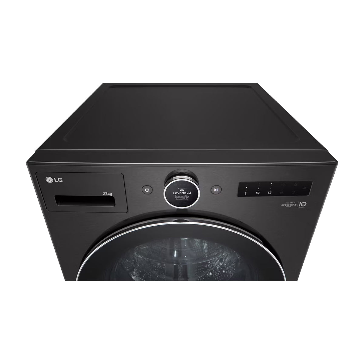 LG Combo Lavadora Automatica Inverter Direct Drive de 23kg y Secadora a Gas de Carga Frontal de 22kg | AI DD | ThinQ | 6 Motion DD | Turbo Wash | Negro