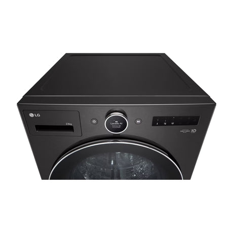 LG Combo Lavadora Automatica Inverter Direct Drive de 23kg y Secadora a Gas de Carga Frontal de 22kg | AI DD | ThinQ | 6 Motion DD | Turbo Wash | Negro
