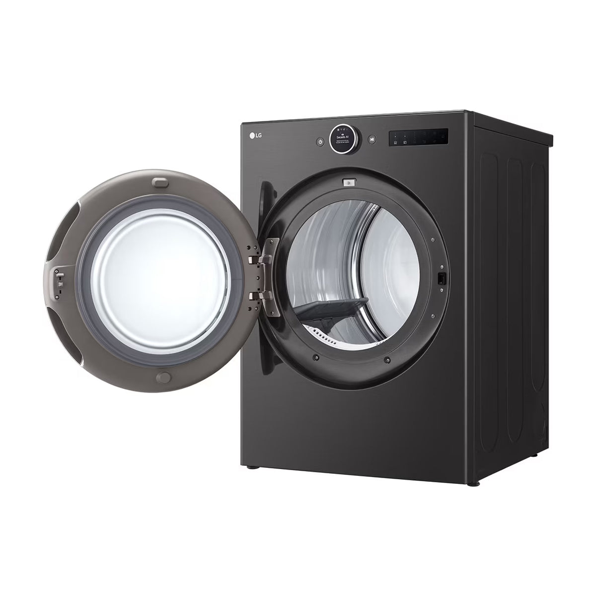 LG Combo Lavadora Automatica Inverter Direct Drive de 23kg y Secadora a Gas de Carga Frontal de 22kg | AI DD | ThinQ | 6 Motion DD | Turbo Wash | Negro