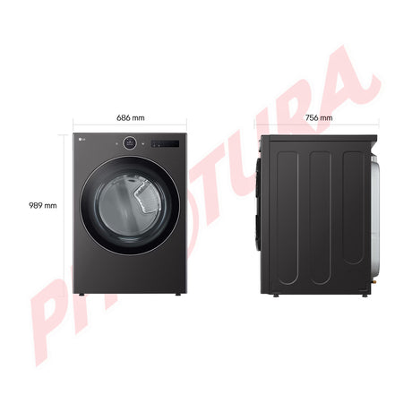 LG Combo Lavadora Automatica Inverter Direct Drive de 23kg y Secadora a Gas de Carga Frontal de 22kg | AI DD | ThinQ | 6 Motion DD | Turbo Wash | Negro