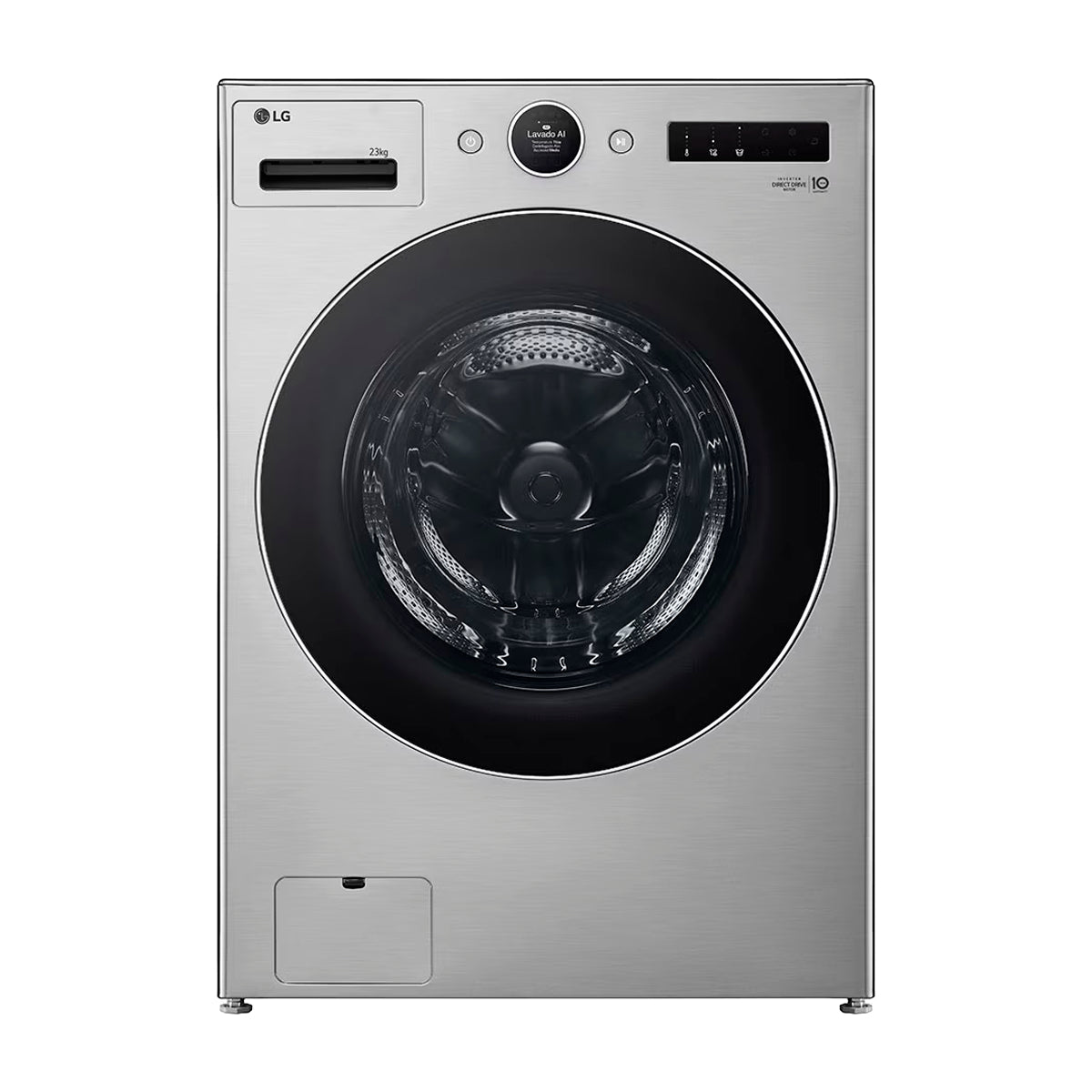 LG Combo Lavadora Automatica Inverter Direct Drive de 23kg y Secadora a Gas de Carga Frontal de 22kg | AI DD | ThinQ | 6 Motion DD | Turbo Wash | Plateado