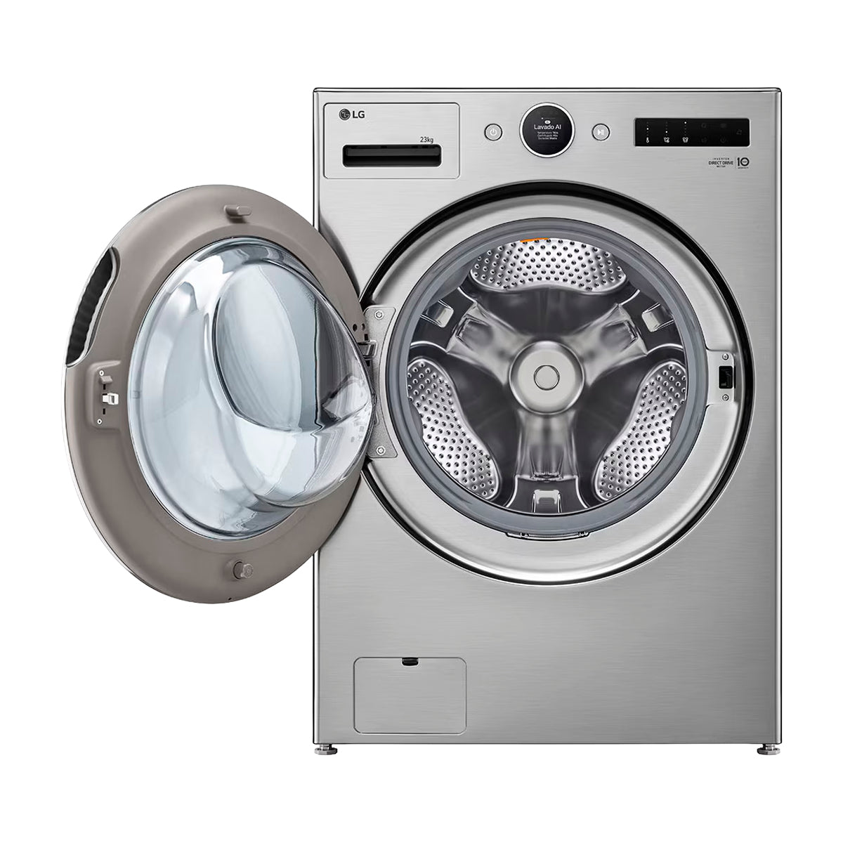 LG Combo Lavadora Automatica Inverter Direct Drive de 23kg y Secadora a Gas de Carga Frontal de 22kg | AI DD | ThinQ | 6 Motion DD | Turbo Wash | Plateado