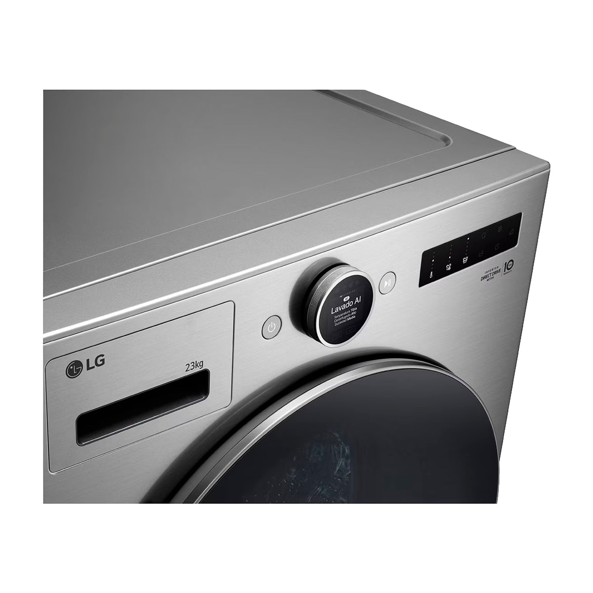 LG Combo Lavadora Automatica Inverter Direct Drive de 23kg y Secadora a Gas de Carga Frontal de 22kg | AI DD | ThinQ | 6 Motion DD | Turbo Wash | Plateado