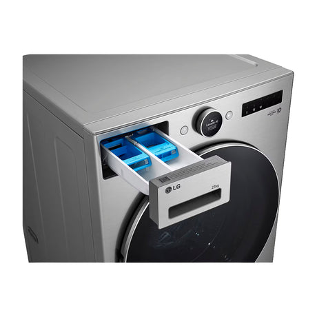 LG Combo Lavadora Automatica Inverter Direct Drive de 23kg y Secadora a Gas de Carga Frontal de 22kg | AI DD | ThinQ | 6 Motion DD | Turbo Wash | Plateado