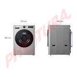 LG Combo Lavadora Automatica Inverter Direct Drive de 23kg y Secadora a Gas de Carga Frontal de 22kg | AI DD | ThinQ | 6 Motion DD | Turbo Wash | Plateado