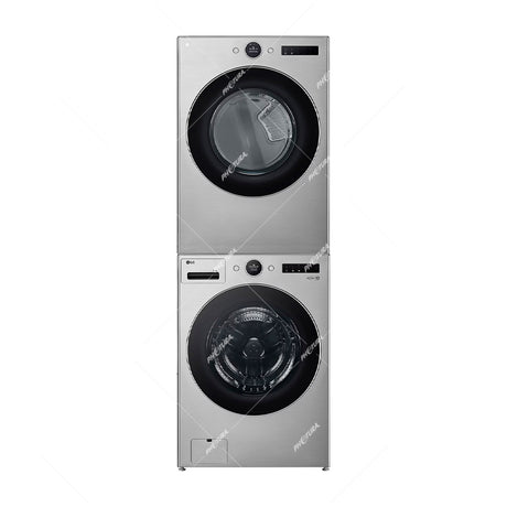 LG Combo Lavadora Automatica Inverter Direct Drive de 23kg y Secadora a Gas de Carga Frontal de 22kg | AI DD | ThinQ | 6 Motion DD | Turbo Wash | Plateado