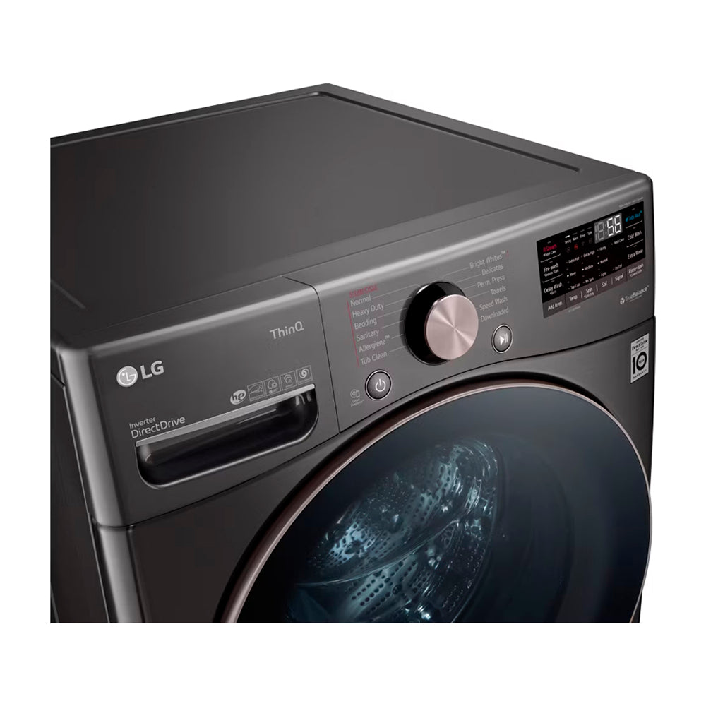 LG Combo Lavadora Automatica Inverter Direct Drive y Secadora a Gas de Carga Frontal | 6 Motion DD | TurboWash 360 | 25kg | Negro
