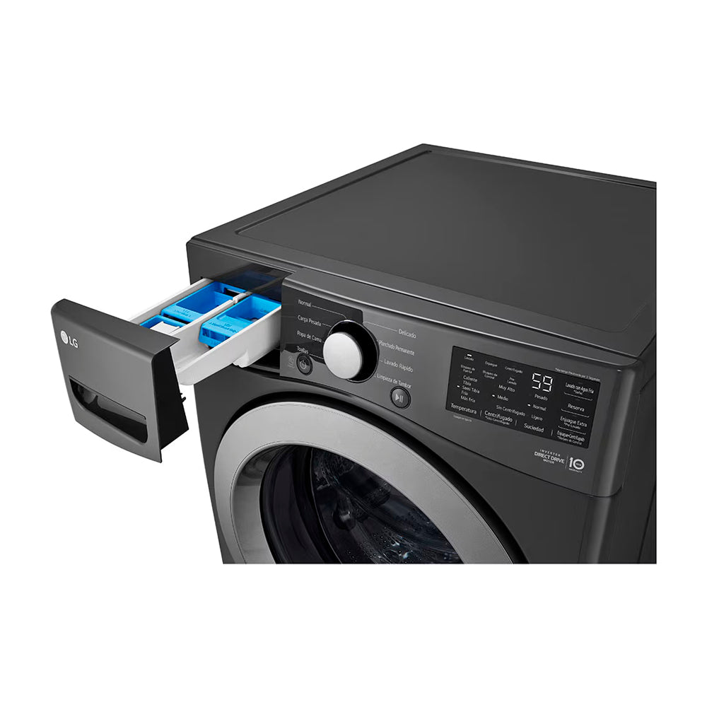 LG Combo Lavadora Automatica Inverter Direct Drive y Secadora a Gas de Carga Frontal | 6 Motion DD | 25kg | Negro Medio