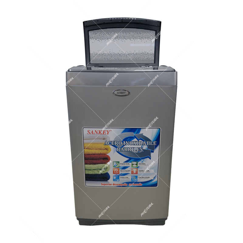 Sankey Lavadora Automática de Carga Superior | Super Silencioso | Programable | Filtrado Total | 11kg | Gris