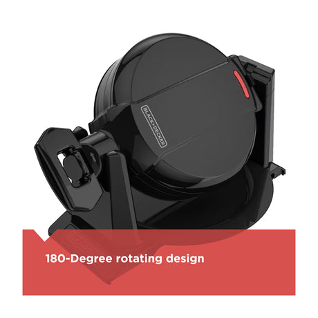 Black & Decker Waflera de Doble Giro | Estilo Belga | Superficie Antiadherente | Negro