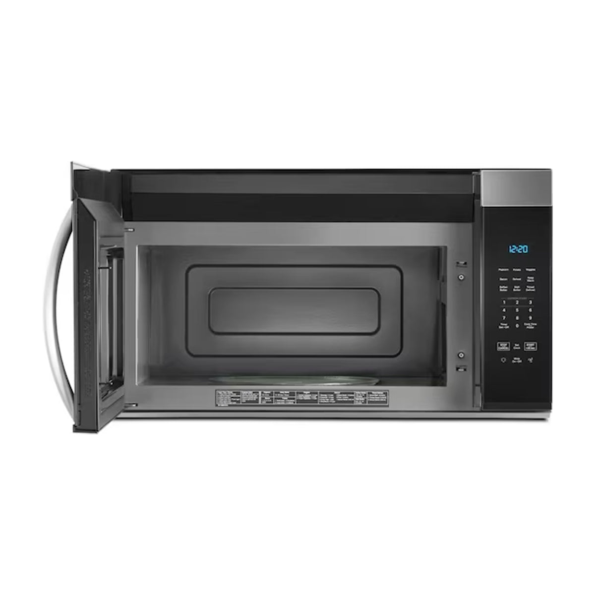 Whirlpool Microondas Extractor de 1000W | Tipo Campana | Controles Táctiles | 1.7p3 | Plateado