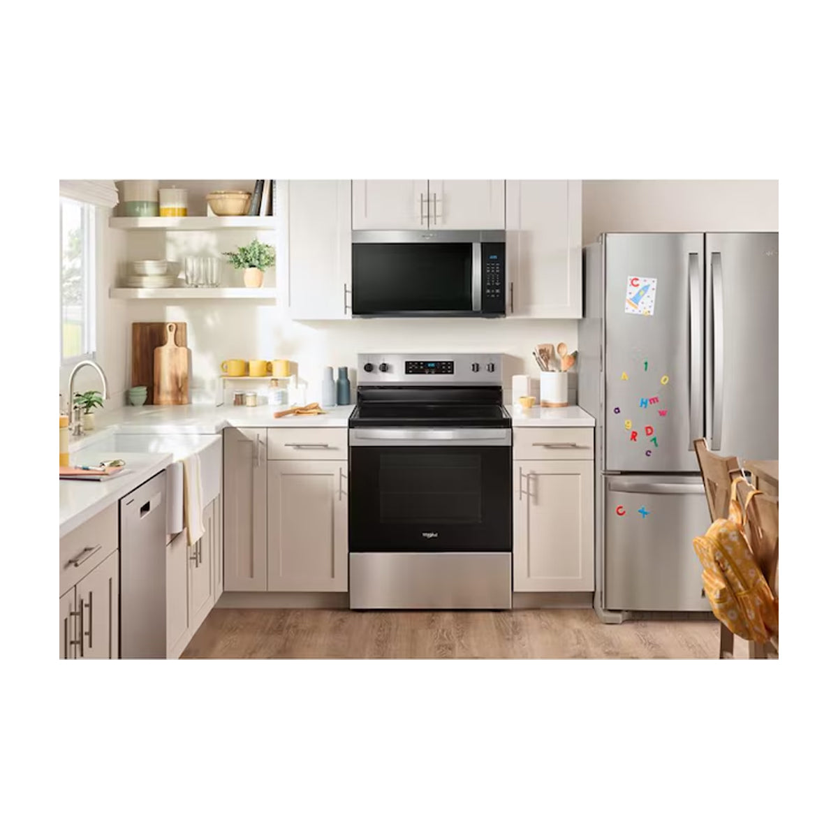 Whirlpool Microondas Extractor de 1000W | Tipo Campana | Controles Táctiles | 1.7p3 | Plateado