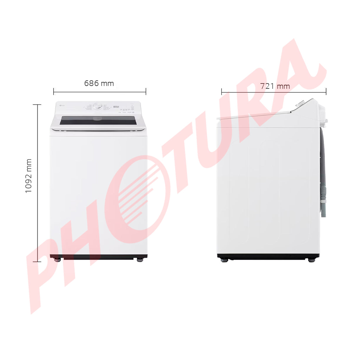 LG Lavadora Automática Inverter Direct Drive de Carga Superior | AI DD | ThinQ | 6 Motion DD | TurboWash | 25kg | Blanco