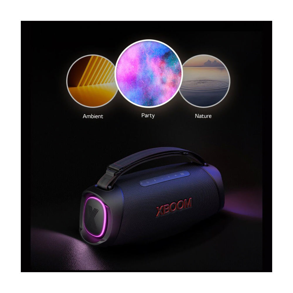 LG XBOOM Go XG8T Bocina Portátil Bluetooth Waterproof | Sound Boost | Light Studio | 15H | IP67 | Negro