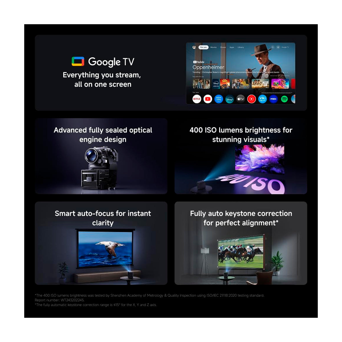 Xiaomi Smart L1 Pro Proyector | FHD | LCD | 400 Lúmenes | 40"-120" | 16:9 | Dolby Audio | WiFi | Bluetooth