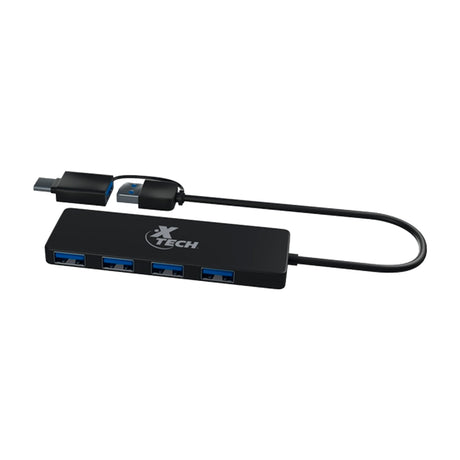 Xtech Adaptador USB 3.0 A a USB C |  4 puertos |  Negro