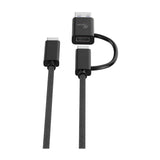 Xtech Cable 2 en 1 USB A / USB C a USB C  | 1.82 Metros | Negro