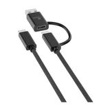 Xtech Cable 2 en 1 USB A / USB C a USB C  | 1.82 Metros | Negro
