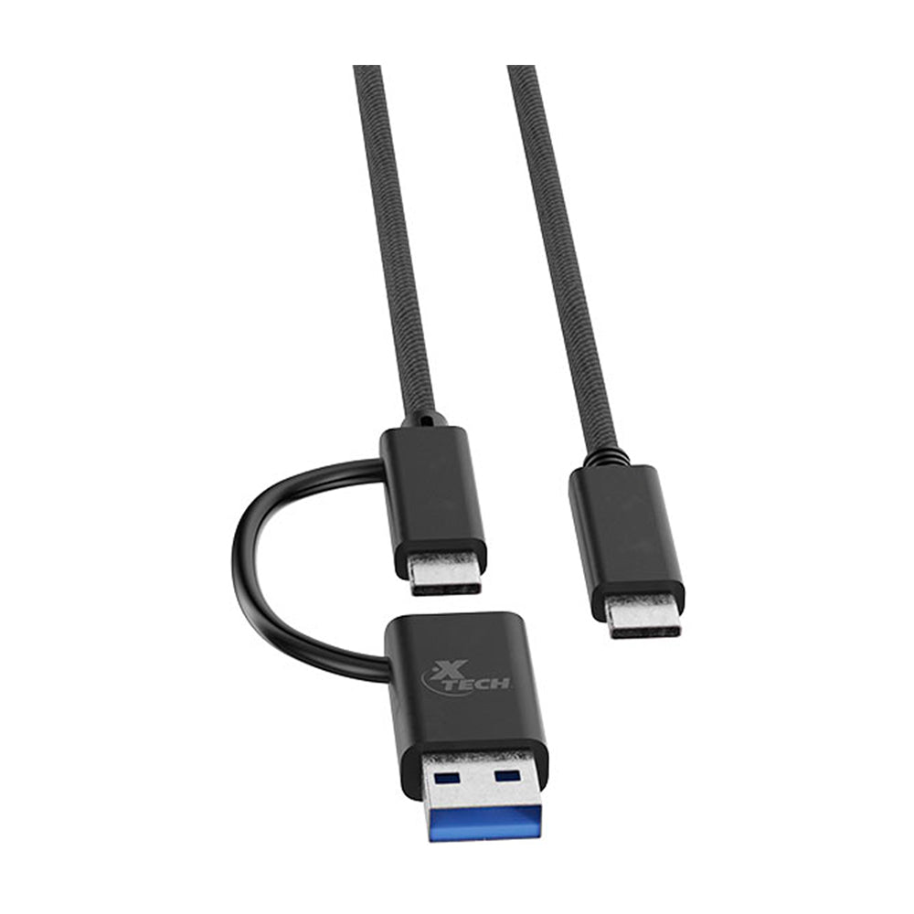 Xtech Cable 2 en 1 USB A / USB C a USB C | 1.82 Metros - Photura