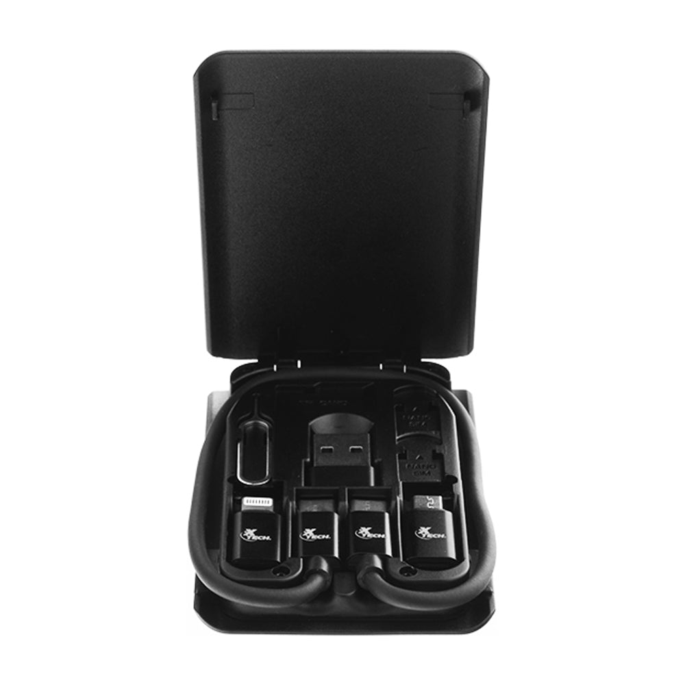 Xtech Estuche Portátil Multifuncional con USB | USB C | Micro USB | Lightning